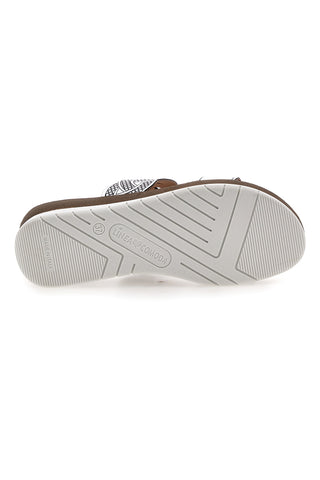 Silberne Hausschuhe mit Glitzergewebe und Komfort-Innensohle Linea Comoda 8009