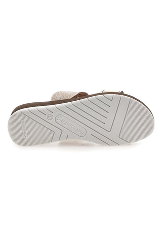 Platin-Slipper mit beigem Geflecht und Komfort-Innensohle Linea Comoda 8009R