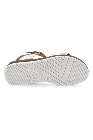Weiße perforierte Keilsandalen Linea Comoda 7194P