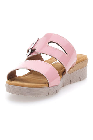 Ciabatte cipria con fibbia e fondo rialzato LINEA COMODA 8164V