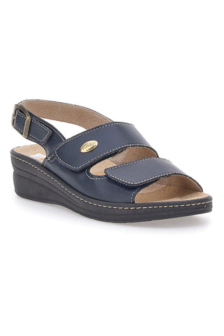 Blaue Sandalen mit Riemen und Lederinnensohle FIRST ROW 182