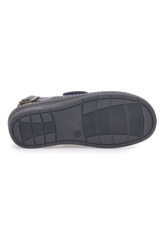 Blaue Sandalen mit Riemen und Lederinnensohle FIRST ROW 182