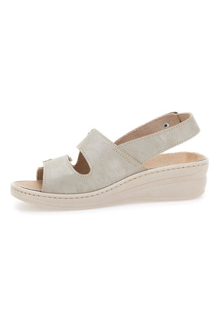 Sandali Beige con Cinturino e Sottopiede in Pelle PRIMA RIGA 183