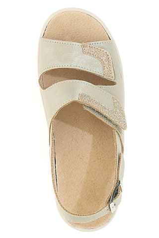 Sandali Beige con Cinturino e Sottopiede in Pelle PRIMA RIGA 183