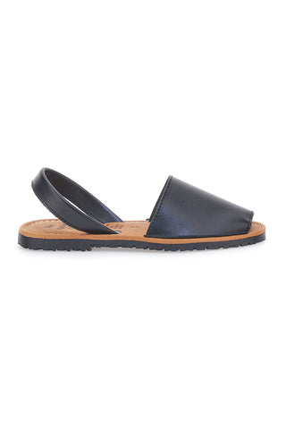 Sandali Neri Open Toe in Materie Sintetiche Fly Nature MN101