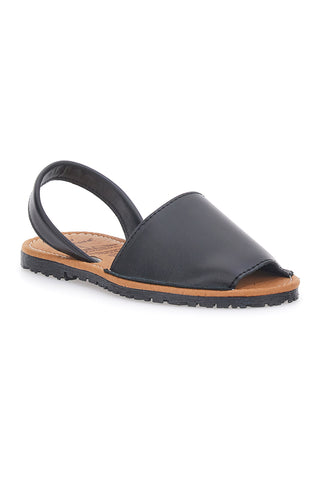 Sandali Neri Open Toe in Materie Sintetiche Fly Nature MN101
