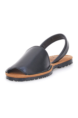 Sandali Neri Open Toe in Materie Sintetiche Fly Nature MN101