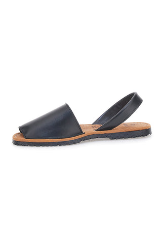 Sandali Neri Open Toe in Materie Sintetiche Fly Nature MN101