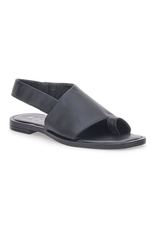 Sandali Neri Flat in Pelle Made in Italy Pittarello Focus 19348