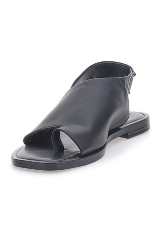 Sandali Neri Flat in Pelle Made in Italy Pittarello Focus 19348