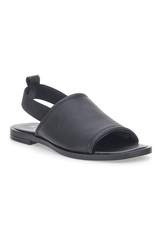 Schwarze Sandalen mit elastischer Rückseite aus echtem Leder Pittarello Focus 19515
