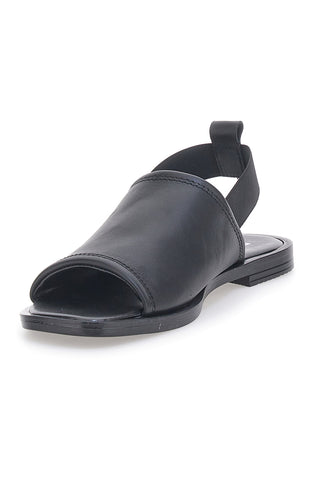 Schwarze Sandalen mit elastischer Rückseite aus echtem Leder Pittarello Focus 19515