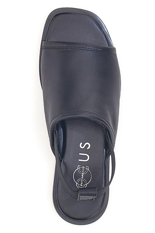 Schwarze Sandalen mit elastischer Rückseite aus echtem Leder Pittarello Focus 19515