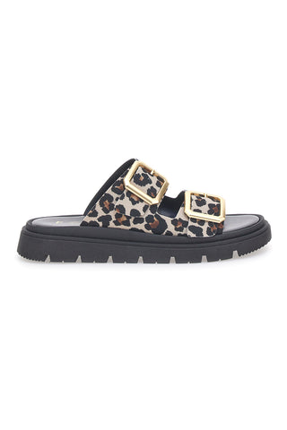 Ciabatte Leopardate Con Doppia Fascia Fibbia Dorata Pittarello Focus 19202