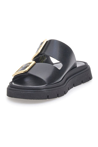 Ciabatte Nere Con Doppia Fascia Fibbia Dorata Pittarello Focus 19202