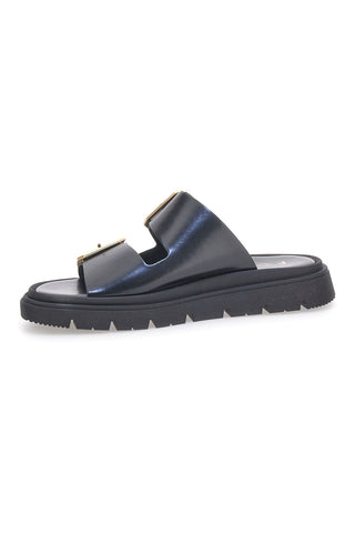 Ciabatte Nere Con Doppia Fascia Fibbia Dorata Pittarello Focus 19202