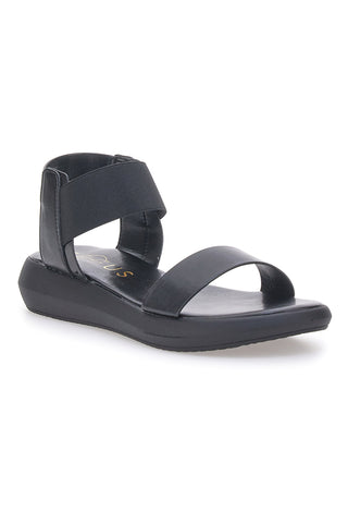 Sandali Neri Con Elastico e Platform Prodotti in Italia Pittarello Focus 19514