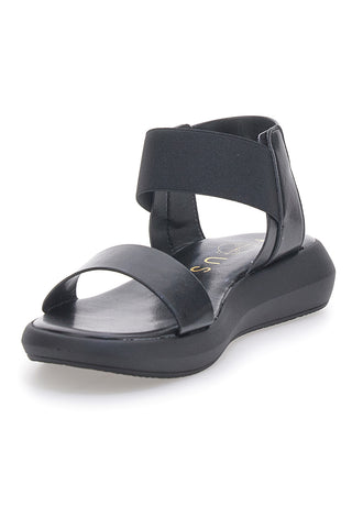 Sandali Neri Con Elastico e Platform Prodotti in Italia Pittarello Focus 19514