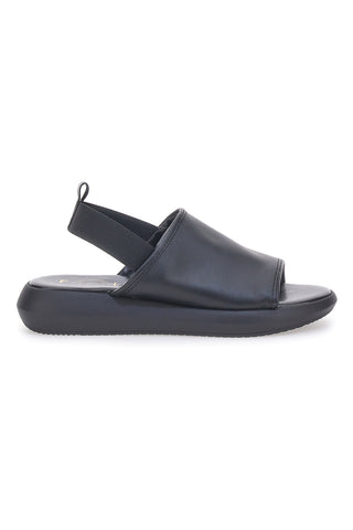 Schwarze Sandalen aus echtem Leder Made in Italy mit Elastik Pittarello Focus 19515