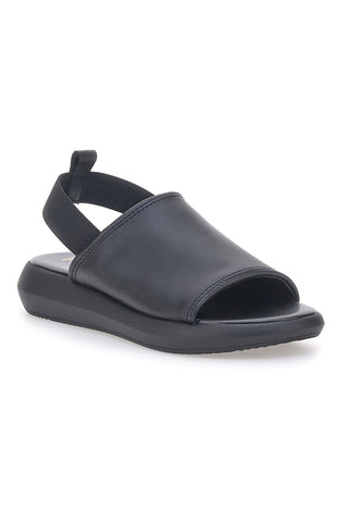 Sandali Neri In Vera Pelle Made in Italy Con Elastico Pittarello Focus 19515