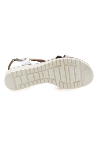 Weiße und beige Sandalen mit Obermaterial aus echtem Leder MIO TEMPO 24A030