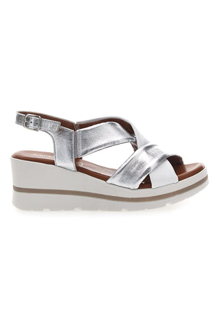 Sandali Argento Con Platform e Tomaia in Pelle Mio Tempo 269020