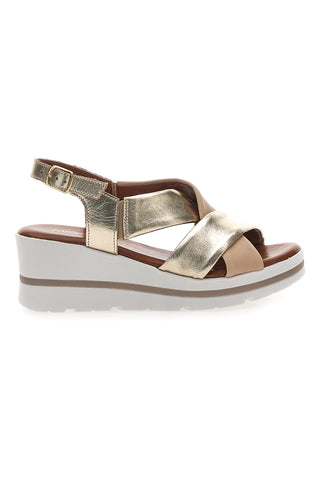 Sandali Platino Con Platform e Tomaia in Pelle Mio Tempo 269020