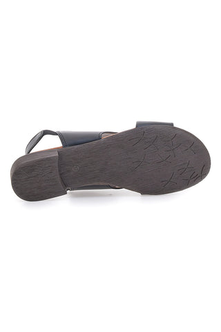 Sandali Neri Flat In Vera Pelle Con Elastico Pittarello Look 225435