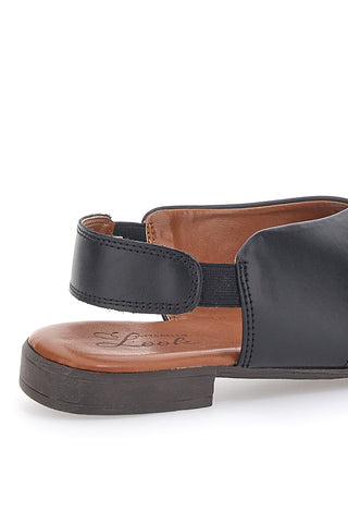 Sandali Neri Flat In Vera Pelle Con Elastico Pittarello Look 225435
