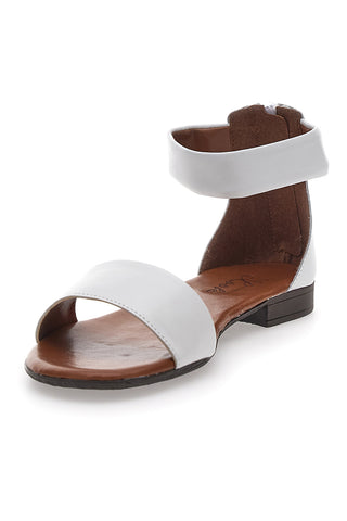 Sandali Bassi Bianchi con Cinturino alla Caviglia Pittarello Look 225495