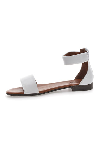 Sandali Bassi Bianchi con Cinturino alla Caviglia Pittarello Look 225495