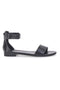 Sandali Bassi Neri con Cinturino alla Caviglia Pittarello Look 225495