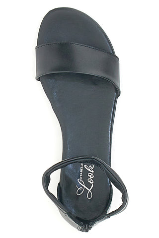 Pittarello Look 225495 Schwarze niedrige Sandalen mit Knöchelriemen