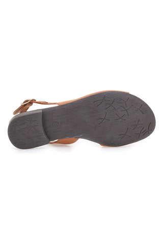 Braune Sandalen mit Obermaterial aus Leder und niedrigem Absatz PITTARELLO LOOK 225110