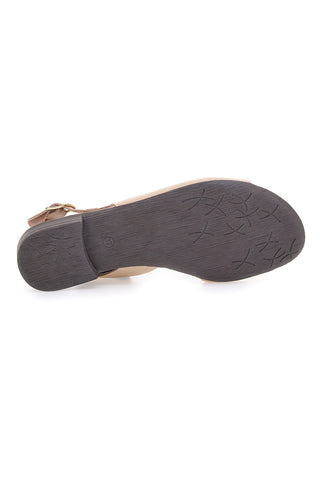 Beige Sandalen mit Obermaterial aus Leder und niedrigem Absatz im Pittarello-Look 225110