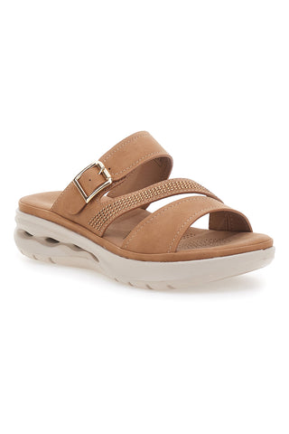 Braune gepolsterte Hausschuhe mit Schnalle Plocadi 180114