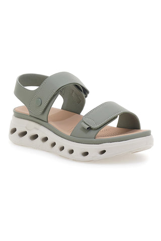 Grüne Sandalen mit Klettverschluss und gepolsterter Sohle Plocadi G88382