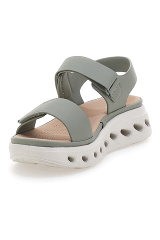 Grüne Sandalen mit Klettverschluss und gepolsterter Sohle Plocadi G88382