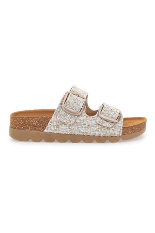 Ciabatte beige corda con doppia fibbia PITTARELLO BIO 335P20630SR