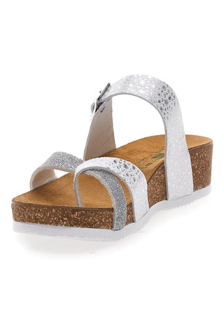 Ciabatte Infradito Bianche e Argento con Sottopiede in Pelle PITTARELLO ECO 293A311SR