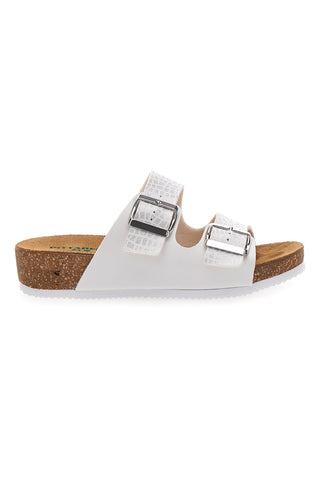 Weiße Sandalen mit Doppelschnalle und anatomischem Fußbett Pittarello Eco 293A20630SR