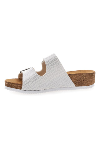 Weiße Sandalen mit Doppelschnalle und anatomischem Fußbett Pittarello Eco 293A20630SR