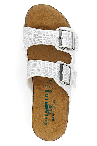 Weiße Sandalen mit Doppelschnalle und anatomischem Fußbett Pittarello Eco 293A20630SR