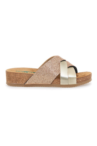 Ciabatte oro rosa glitter con plantare comfort PITTARELLO ECO 293A520SR