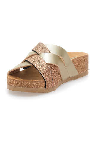 Roségoldene Glitzer-Slipper mit Komfort-Innensohle PITTARELLO ECO 293A520SR