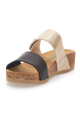 Beige-schwarze Hausschuhe mit Komfortsohle PITTARELLO ECO 293A480SR