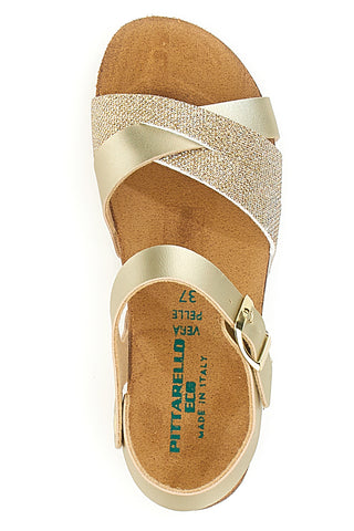 Sandali oro con glitter e cinturino PITTARELLO ECO 293940SR
