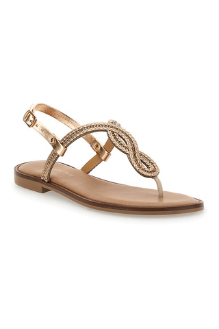 Le Havre Paris Damen-Flip-Flop-Sandalen in Roségold 5418