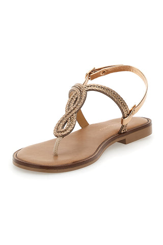 Le Havre Paris Damen-Flip-Flop-Sandalen in Roségold 5418