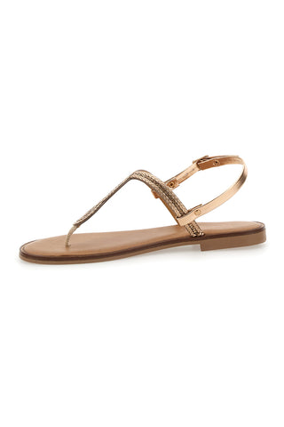 Le Havre Paris Damen-Flip-Flop-Sandalen in Roségold 5418